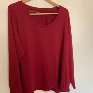 NWOT Lands' End Burgundy Long Sleeve Sz 2X